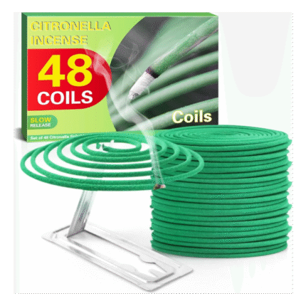 SCENTORINI Citronella Coils, 48 PCS Citronella Incense with Coil Holder, Suitable for Outdoor Use, Pool Side, Patio, Porches
